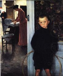 Woman and Child in an Interior, Paul Mathey